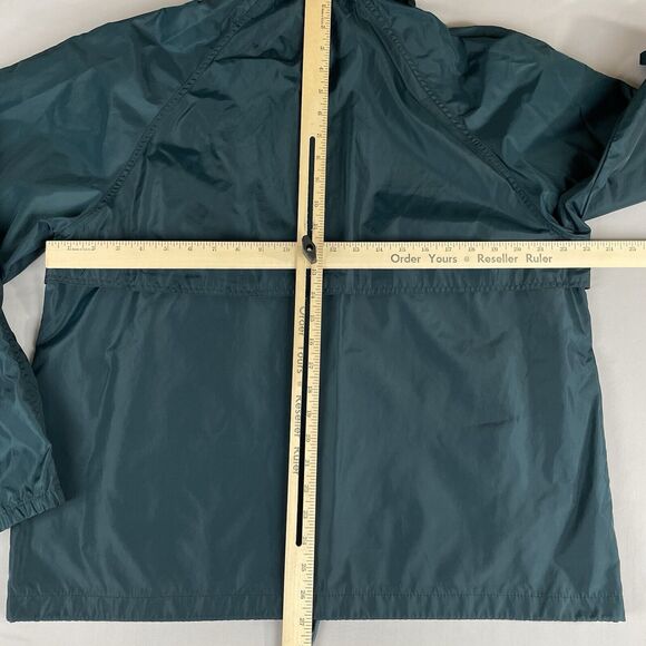 Eddie Bauer Windshell Hoodie Rain Jacket Men's Large Teal Vintage Hiking Outdoor - Picture 7 of 11